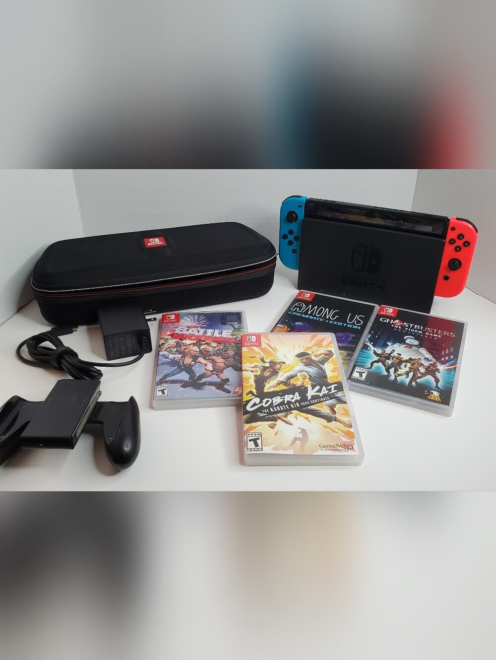 Nintendo Switch Game Console Handheld Or For Tv W/4 Games BUNDLE DEAL